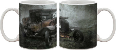 15% OFF on Artifa Fantastic Vintage Car Porcelain, Ceramic Mug 350 ml