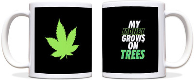 54% OFF on ShopMantra Money Grows on Trees Black Ceramic Mug 300 ml