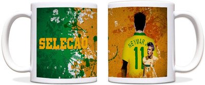 60% OFF on ShopMantra Neymar Brazil Football Black Ceramic Mug 300 ml