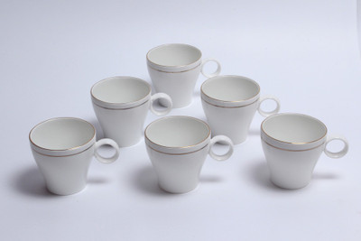 Clay Craft Pritty-110 Bone China Mug 170 ml, Pack of 6