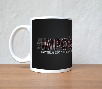 33% OFF on StyBuzz Impossible Quote Abstract Porcelain Mug 300 ml
