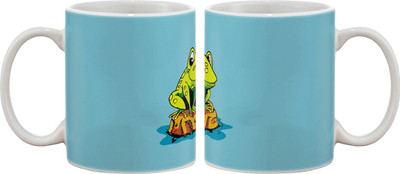 15% OFF on Artifa Frog On Stone Cartoon Porcelain, Ceramic Mug 350 ml