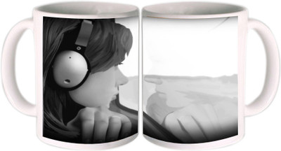 25% OFF on Shopkeeda Headpones Girl Ceramic Mug 350 ml