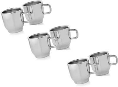 24% OFF on Dynamic Store Set of 6 Double Wall Classic Cups Stainless Steel Mug 175 ml, Pack of 6 24% OFF on Dynamic Store Set of 6 Double Wall Classic Cups Stainless Steel Mug 175 ml, Pack of 6