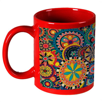 68% OFF on AMY Colorfull Jaipuri Flower Design Red Ceramic Mug 325 ml 68% OFF on AMY Colorfull Jaipuri Flower Design Red Ceramic Mug 325 ml