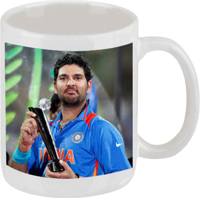 28% OFF on Ellicon C199 Yuvraj Singh Coffee Ceramic Mug 325 ml