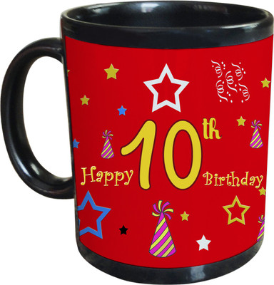 55% OFF on SajawatHomes 10th Happy Birthday Coffee Ceramic Mug 350 ml