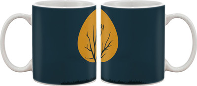 Artifa Birds On Tree In Full Moon Porcelain, Ceramic Mug 350 ml