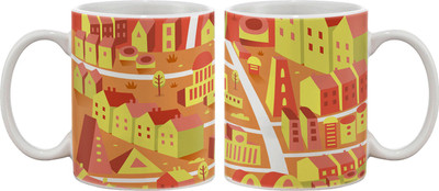 15% OFF on Artifa Day City View Artistic Porcelain, Ceramic Mug 350 ml