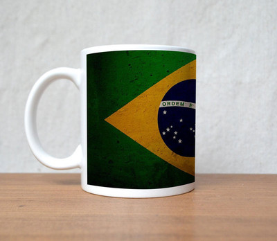 33% OFF on StyBuzz Brazil Flag Grunge Porcelain Mug 300 ml 33% OFF on StyBuzz Brazil Flag Grunge Porcelain Mug 300 ml