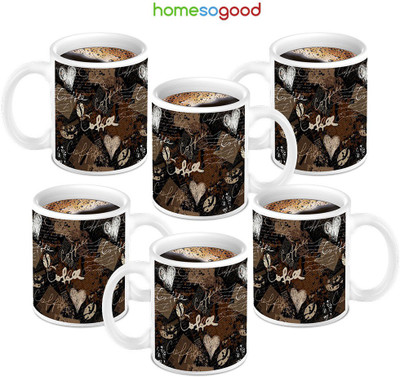49% OFF on HomeSoGood Classic Design Coffee Ceramic Mug 280 ml, Pack of 6 49% OFF on HomeSoGood Classic Design Coffee Ceramic Mug 280 ml, Pack of 6