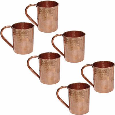 50% OFF on Prisha India Craft 003-6 Copper Mug 460 ml, Pack of 6