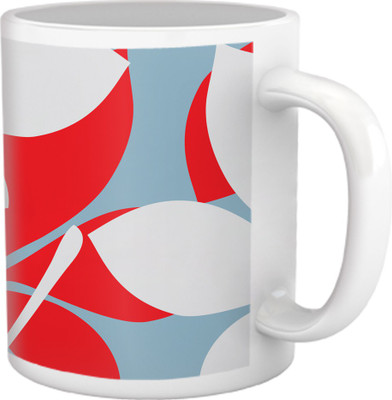 50% OFF on Tiedribbons Shy Shine_Geometric Multicolor_ Overlapping leaf Pattern Ceramic Mug 325 ml