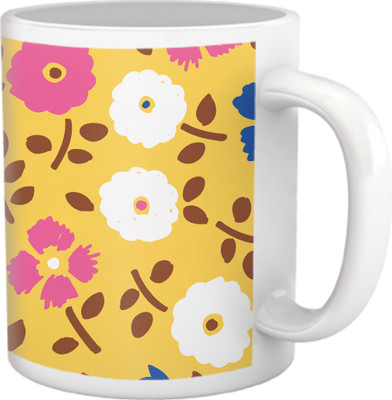 50% OFF on Tiedribbons Shy Shine_Geometric Multicolor_ Ball Flower Pattern Ceramic Mug 325 ml
