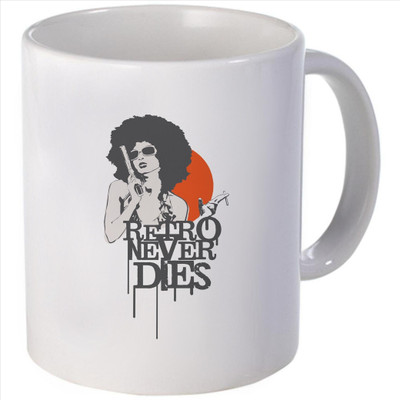Snoogg Retro Never Dies Ceramic Mug Snoogg Retro Never Dies Ceramic Mug