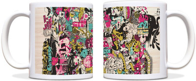 60% OFF on ShopMantra Multi Art Graffiti Black Ceramic Mug 300 ml