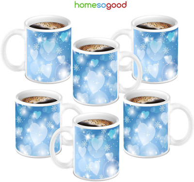 49% OFF on HomeSoGood Glowing Crystal Hearts On 6 Mugs Ceramic Mug 280 ml, Pack of 6 49% OFF on HomeSoGood Glowing Crystal Hearts On 6 Mugs Ceramic Mug 280 ml, Pack of 6