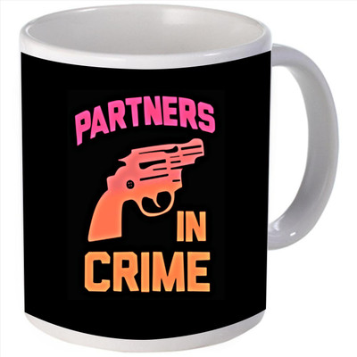Snoogg partners in crime Ceramic Mug Snoogg partners in crime Ceramic Mug