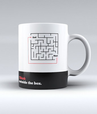 12% OFF on Lab No. 4 Think Outside The Box Quote Ceramic Mug 350 ml