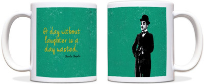 65% OFF on ShopMantra Charlie Chaplin Quote Black Ceramic Mug 300 ml