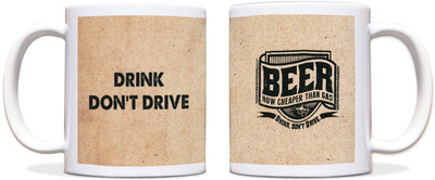 65% OFF on ShopMantra Drink Don't Drive Black Ceramic Mug 300 ml