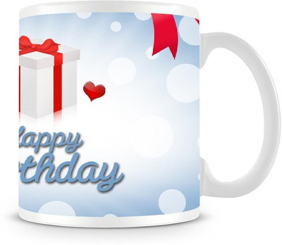 73% OFF on Jupiter09 Happy Birthday Gift Greeting Coffee Ceramic Mug 300 ml