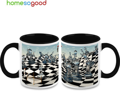 37% OFF on HomeSoGood Coffee With Chess Master Ceramic Mug 325 ml, Pack of 2