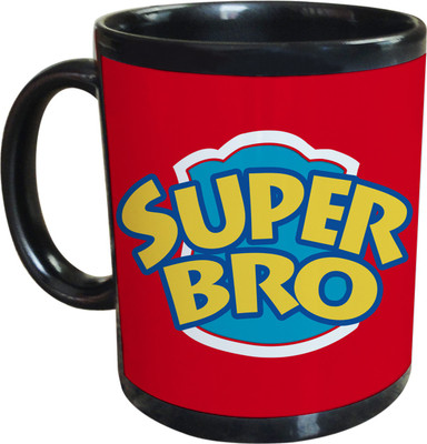 55% OFF on SajawatHomes Gifts For Super Brother Black Coffee Ceramic Mug 350 ml
