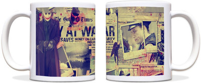 60% OFF on ShopMantra Joker Newspaper Headline Black Ceramic Mug 300 ml