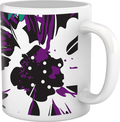 50% OFF on Tiedribbons Geometric Toned_ Tru Floral Pattern_Light Shade Ceramic Mug 325 ml