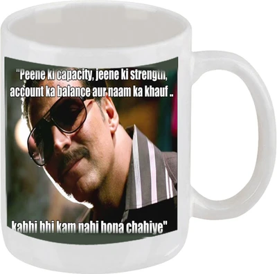 28% OFF on Ellicon 35 Akshay Kumar Dialogue Ceramic Mug 325 ml