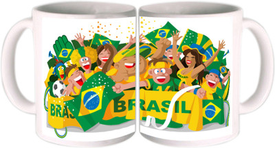 25% OFF on Shopkeeda FIFA 2014 Brazil Flag 2014 Ceramic Mug 350 ml
