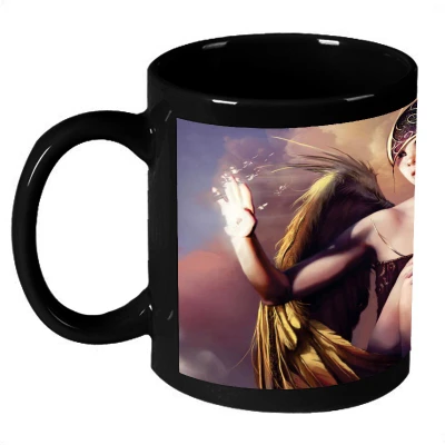 72% OFF on AMY Abstract Fantasy Crying Angle Ceramic Mug 325 ml