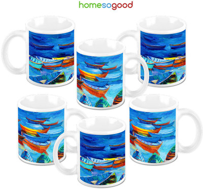 49% OFF on Homesogood Painting Of A Beach Pack Of 6 Ceramic Mug 325 ml, Pack of 6 49% OFF on Homesogood Painting Of A Beach Pack Of 6 Ceramic Mug 325 ml, Pack of 6