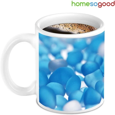 41% OFF on HomeSoGood Lovely Blue Stones Ceramic Mug 280 ml