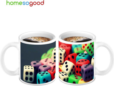 45% OFF on HomeSoGood Assorted Colored Dice Coffee Ceramic Mug 280 ml, Pack of 2 45% OFF on HomeSoGood Assorted Colored Dice Coffee Ceramic Mug 280 ml, Pack of 2
