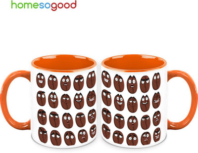 37% OFF on HomeSoGood The Coffee Beans Expressions Ceramic Mug 325 ml, Pack of 2 37% OFF on HomeSoGood The Coffee Beans Expressions Ceramic Mug 325 ml, Pack of 2