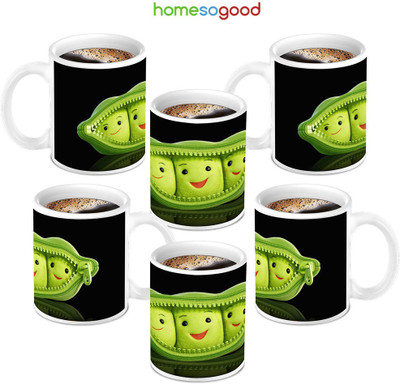 49% OFF on HomeSoGood Toy Story 2 Peas Coffee 6 Mugs Ceramic Mug 280 ml, Pack of 6