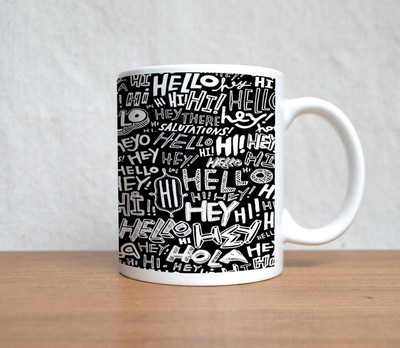 33% OFF on StyBuzz Hello Hey Pop Art Porcelain Mug 300 ml