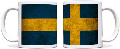 60% OFF on ShopMantra Sweden Flag Black Ceramic Mug 300 ml