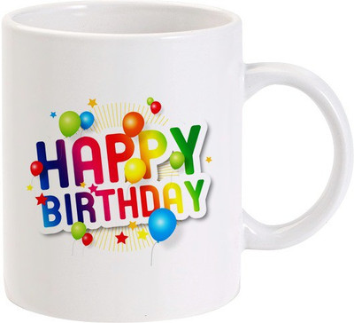 50% OFF on Lolprint 013 Happy Birthday Ceramic Mug 325 ml