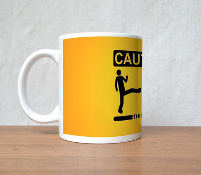 50% OFF on StyBuzz Caution This Sparta Porcelain Mug 300 ml