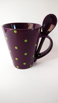 42% OFF on Cera Zems Polka Dot Ceramic Mug 175 ml, Pack of 2