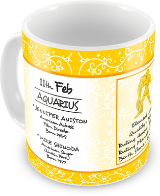10% OFF on Everyday Gifts Happy Birthday 11th Feb Zodiac Ceramic Mug
