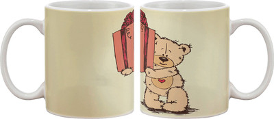 12% OFF on Artifa Teddy Bear With Birthday Gift Porcelain, Ceramic Mug 350 ml