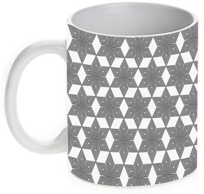 63% OFF on Mugwala Black & White Combination B Designer Ceramic Mug 364 ml