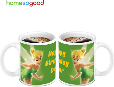 45% OFF on Homesogood Happy Birthday Dear Coffee Ceramic Mug 280 ml, Pack of 2