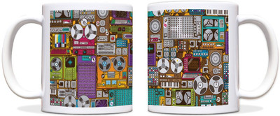 60% OFF on ShopMantra Music Graffiti Black Ceramic Mug 300 ml