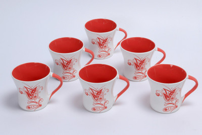 Clay Craft Daisy-ZR-12 Bone China Mug 170 ml, Pack of 6