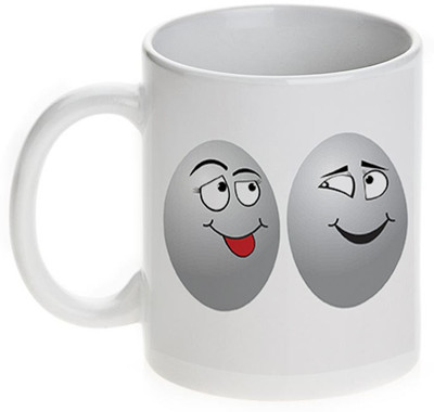 63% OFF on Mugwala Lovely Egg Couple Love Ceramic Mug 382 ml